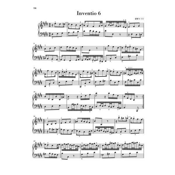 Henle Verlag Bach Zweistimmige Inventionen