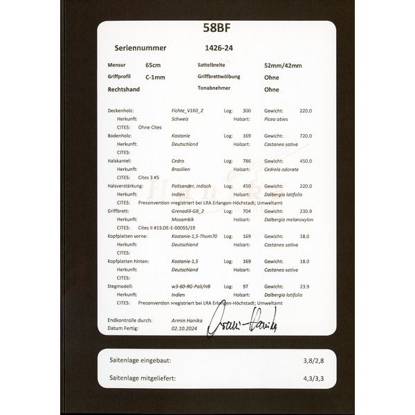 Hanika Custom Vegan 70th Anni. 11/12