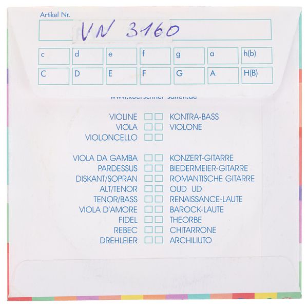 K&uuml;rschner Arch Lute 12th Course A