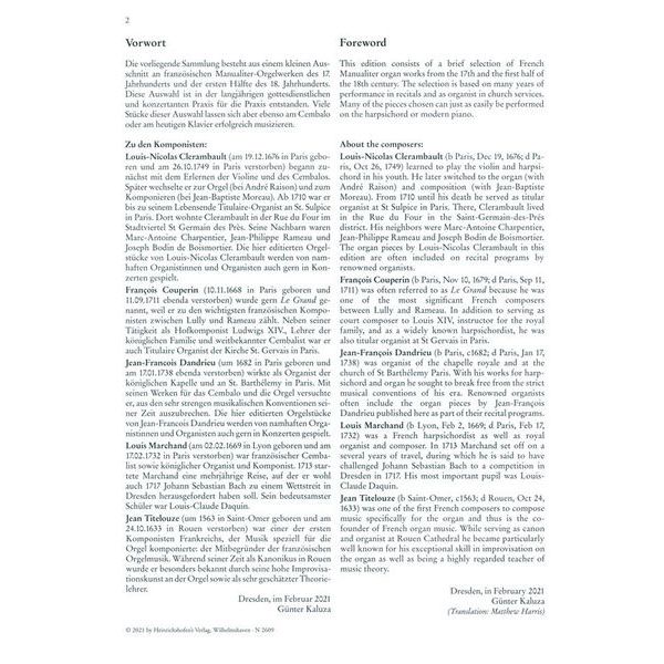 Heinrichshofen Verlag Altfranz&ouml;sische Orgelmusik