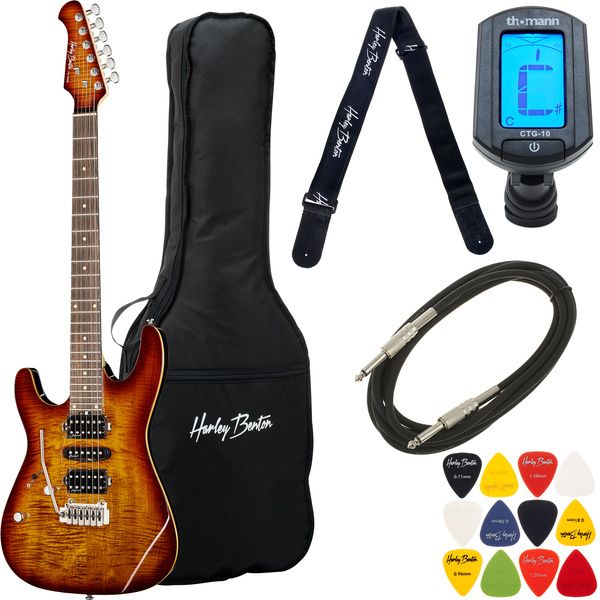 Harley Benton Fusion-III LH HSH EB FB Bundle