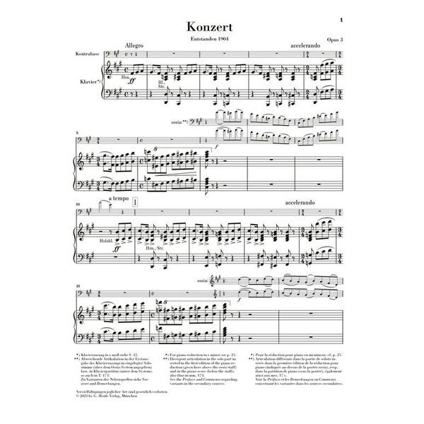 Henle Verlag Koussevitzky Kontrabasskonzert