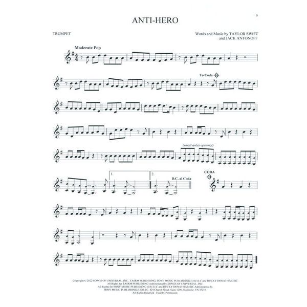 Hal Leonard 101 Top Hits for Trumpet