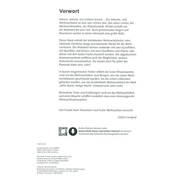 Schott Fröhliche Weihnachtslieder Fl