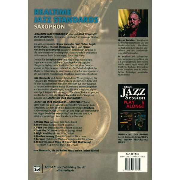 Alfred Music Publishing Realtime Jazz Standards Sax