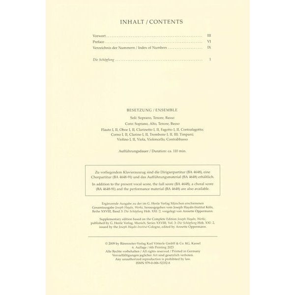 Brenreiter Haydn Die Sch&ouml;pfung