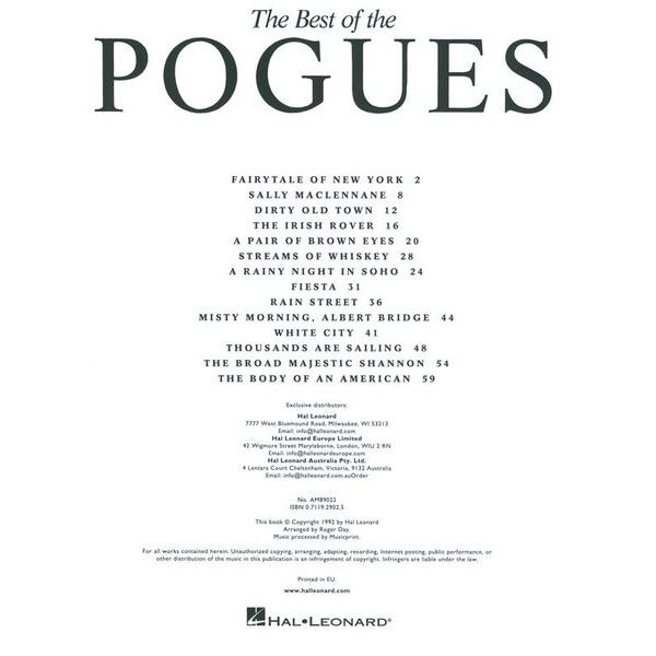 Music Sales The Best Of The Pogues
