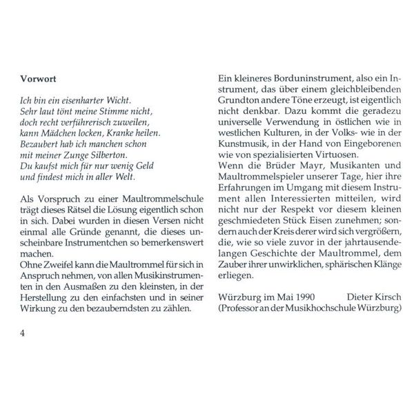 Musikverlag Preissler Musizieren auf der Maultrommel