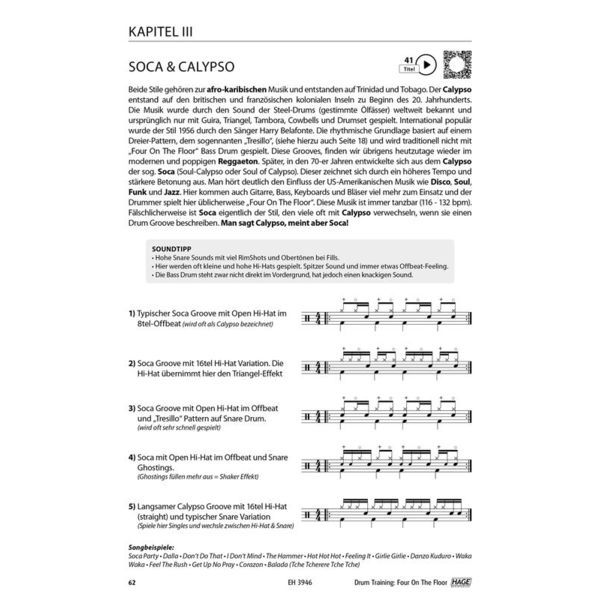 Hage Musikverlag Drum Training 4 On The Floor