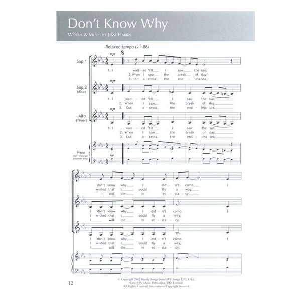 Novello & Co Ltd. Just Voices Jazz