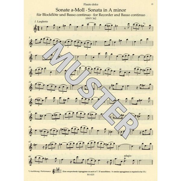 Brenreiter Hndel Elf Sonaten für Fl&ouml;te