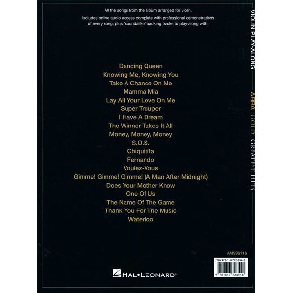 Wise Publications Abba Gold Violin