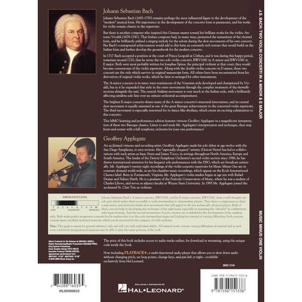 Music Minus One Bach Violin Concerto No.1