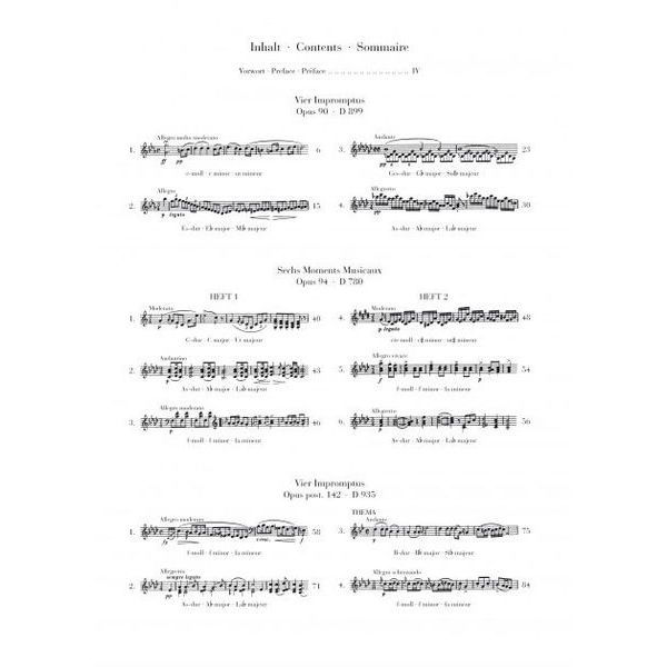 Henle Verlag Schubert Impromptus Moments