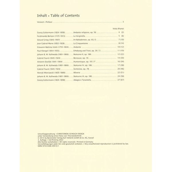 Brenreiter Konzertstücke for Bratsche