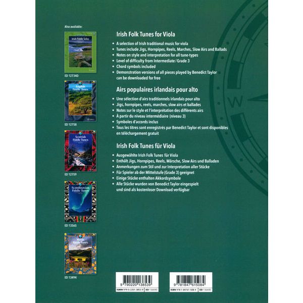 Schott Irish Folk Tunes For Viola