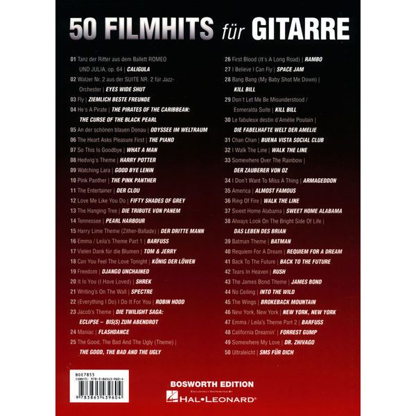 Bosworth 50 Filmhits for Gitarre