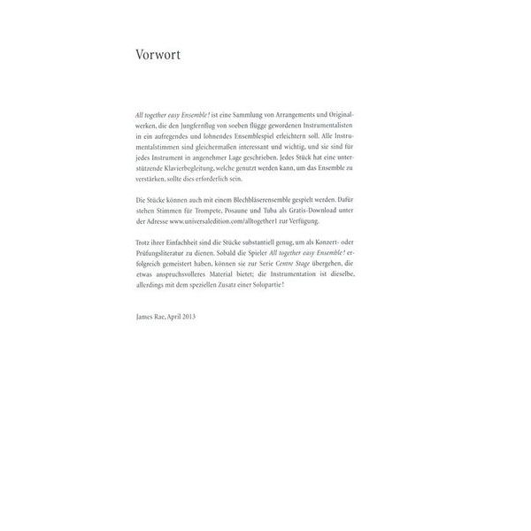 Universal Edition  All Together Easy Ensemble 1