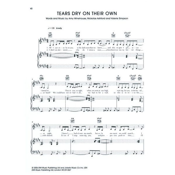 Hal Leonard Amy Winehouse Back to Black