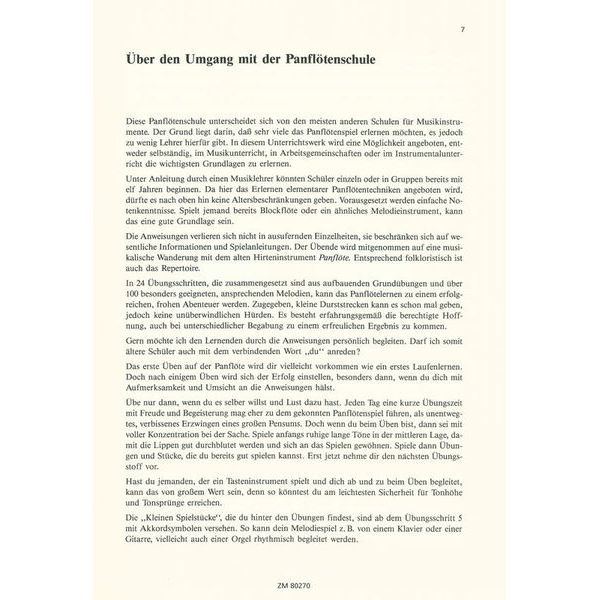 Zimmermann Verlag Schule für Panflöte