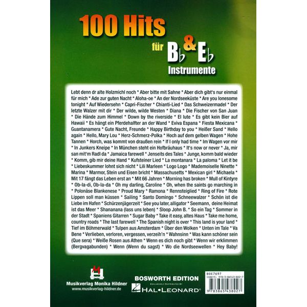 Musikverlag Hildner 100 Hits für Bb & Eb