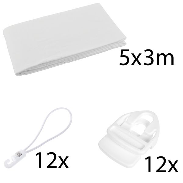 Stageworx Deco Curtain WH 5x3m Bundle