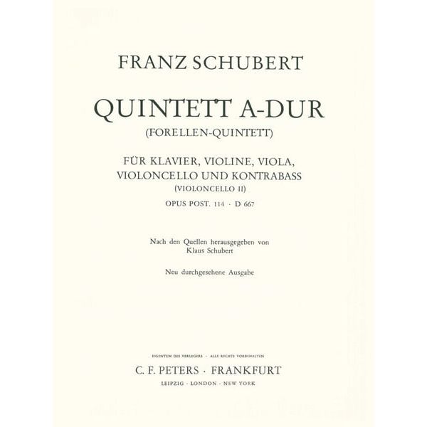 Edition Peters Schubert Forellenquintett