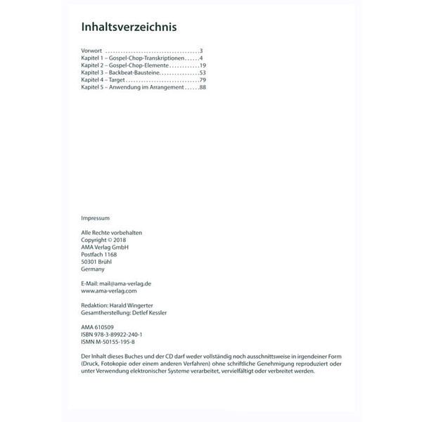 AMA Verlag Analyzing Gospel Chops