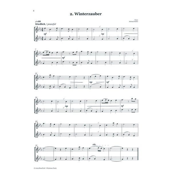 Brasstrail Christmas Duets Treble Clef