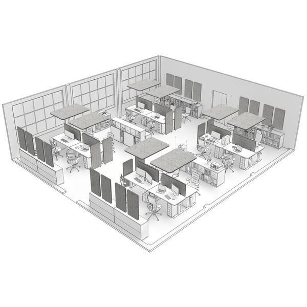 t.akustik Office Set Open Plan 16 SGR