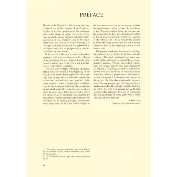 Brenreiter Bach Magnificat D-Dur