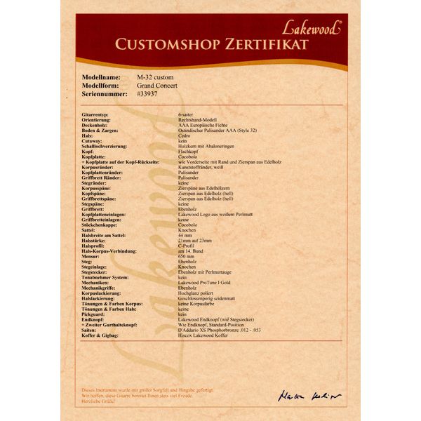 Lakewood M-32 Custom