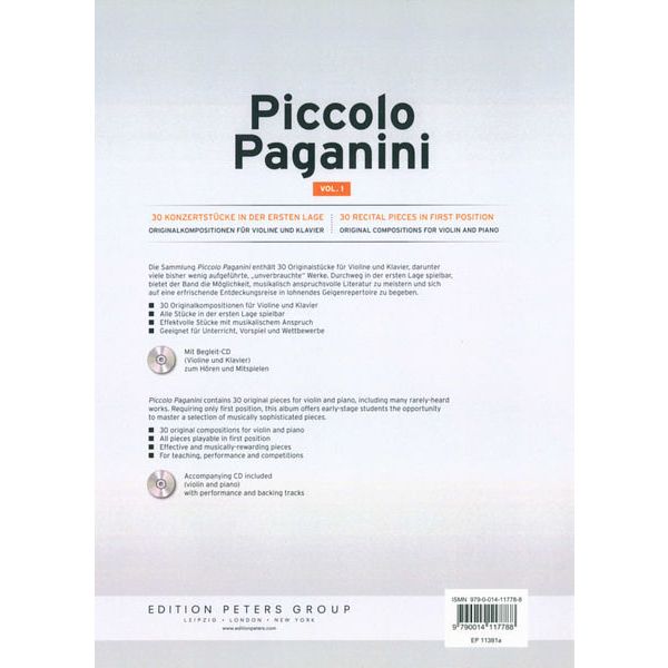 Edition Peters Piccolo Paganini 1