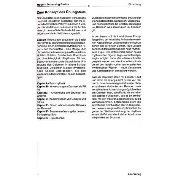 Leu Verlag Modern Drumming Basics