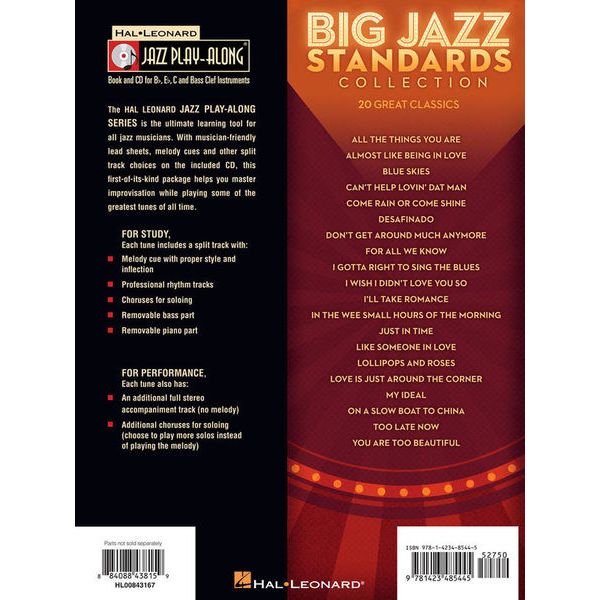 Hal Leonard Jazz Play-Along Jazz Standards