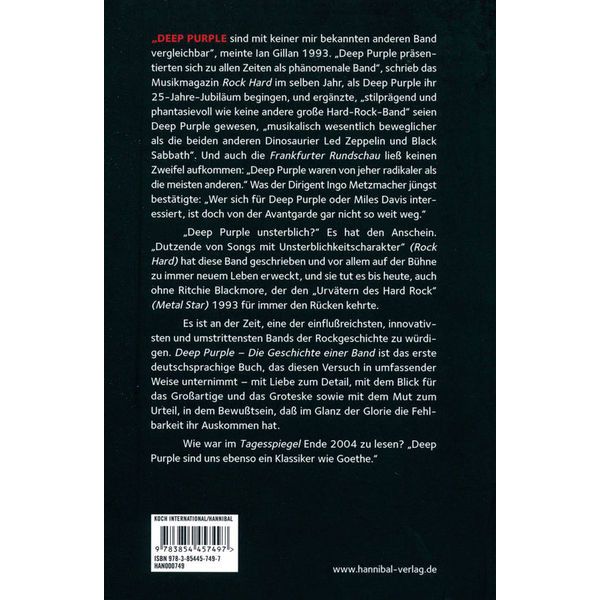 Hannibal Verlag Deep Purple Geschichte