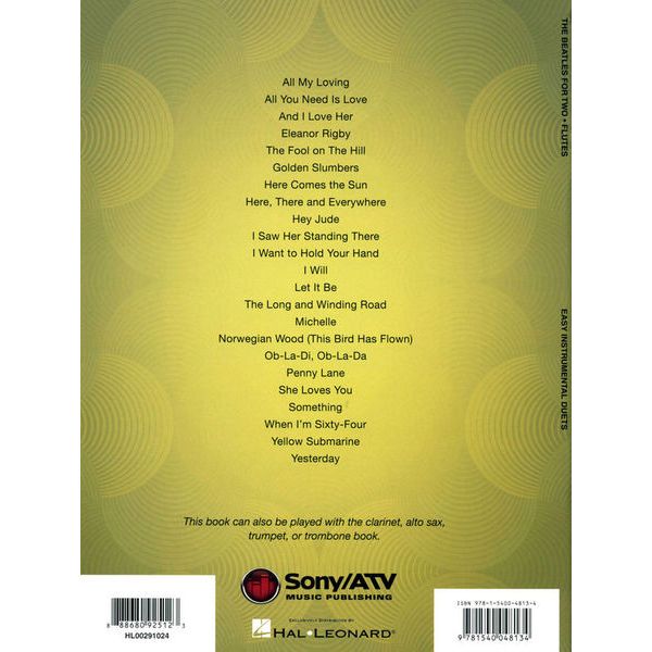 Hal Leonard The Beatles For Two Flutes