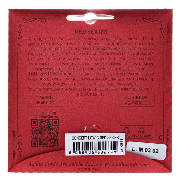 Aquila 86U Red Series Concert Uke Set