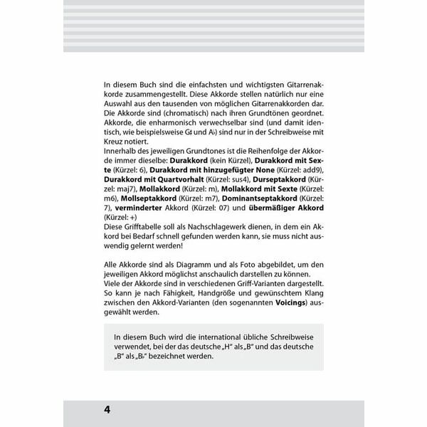 Voggenreiter Fotogrifftabelle Gitarre