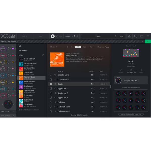 XLN Audio XOpak: Memory Card
