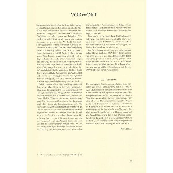 Brenreiter Bach Matthus-Passion
