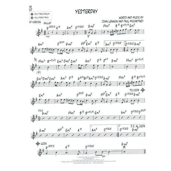 Hal Leonard Jazz Play-Along Lennon Cartney