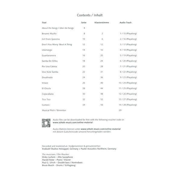 Schott Latin Standards Alto Sax