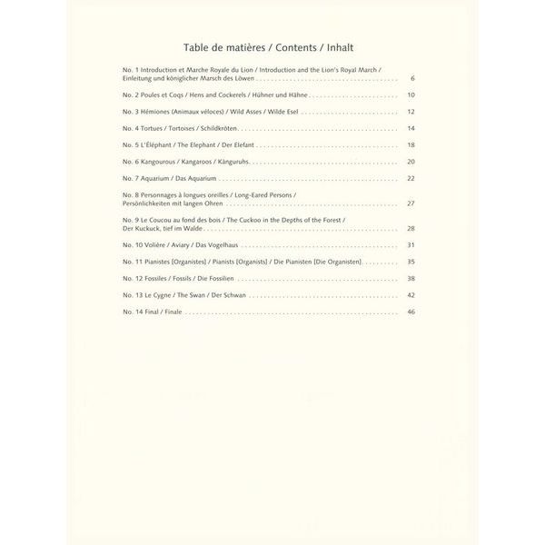 Schott Der Karneval der Tiere Orgel