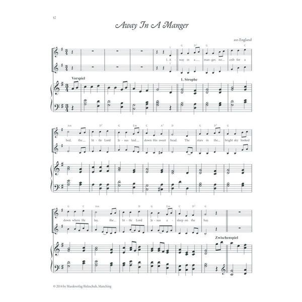 Holzschuh Verlag Weihnachten mit Klavierbegleit