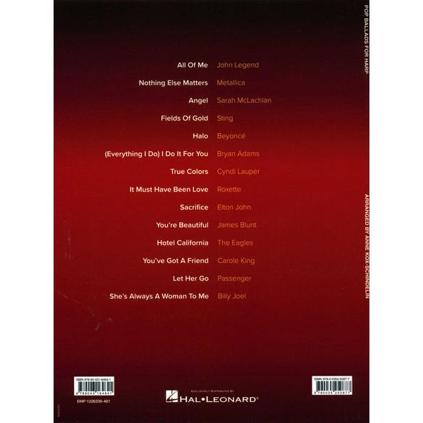 De Haske Pop Ballads for Harp