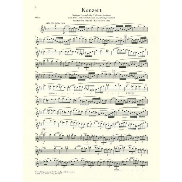 Henle Verlag Strauss Oboenkonzert D-Dur
