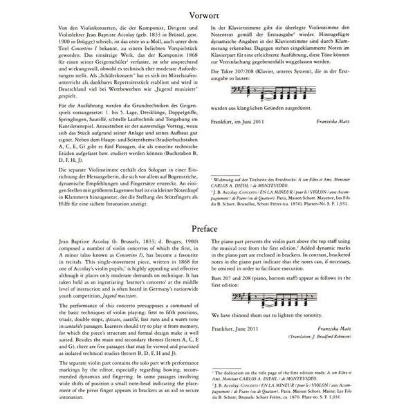 Edition Peters Accolay Concerto Nr.1 Violin