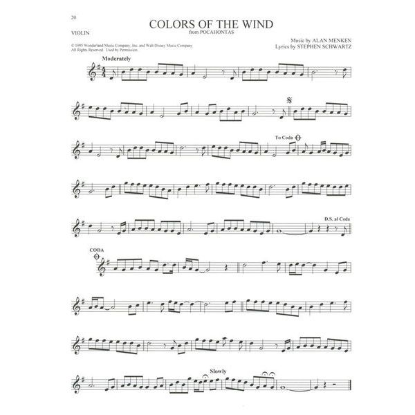 Hal Leonard 101 Disney Songs Violin