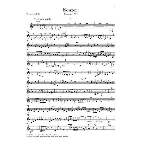 Henle Verlag Hummel Trompetenkonzert E-Dur
